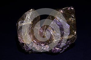 raw quartz crystal macro shooting of natural mineral from geological collection