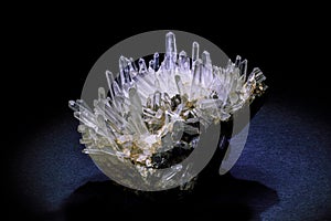 raw quartz crystal macro shooting of natural mineral from geological collection