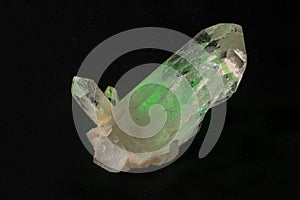 raw quartz crystal macro shooting of natural mineral from geological collection