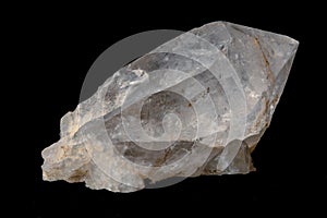 raw quartz crystal macro shooting of natural mineral from geological collection