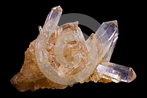 raw quartz crystal macro shooting of natural mineral from geological collection