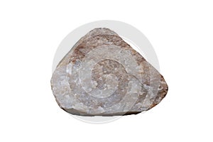 Raw quartzite rock stone isolated on white background.