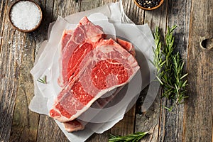 Raw Red Grass Fed T Bone Steak