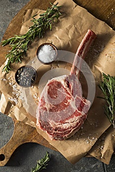 Raw Red Grass Fed Tomahawk Steaks