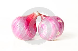 Raw red onion isolated