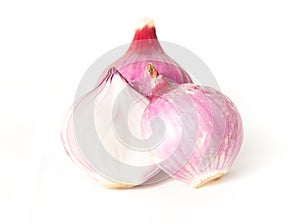 Raw red onion isolated