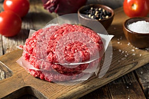 Raw Red Organic Hamuburger Pattys