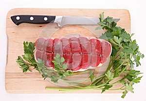 Raw roast beef