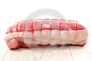 Raw roast beef fillet