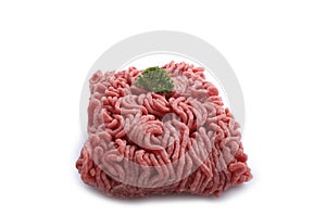 Raw roast beef isolated on white