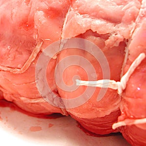 Raw roast beef meat