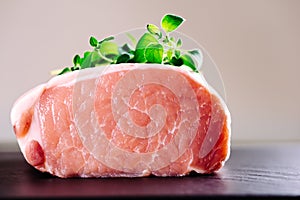 Raw roast of pork