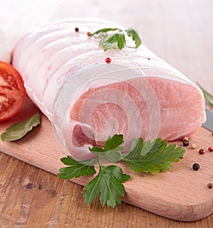 Raw roast pork