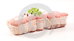 Raw roast veal isolated on white