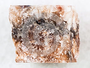 raw rock salt halite on white
