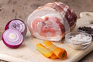 Raw rolled pork