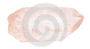 raw rose quartz crystal isolated on white