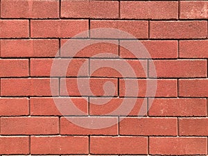 Raw rough brown brick stack wall for vintage design texture background