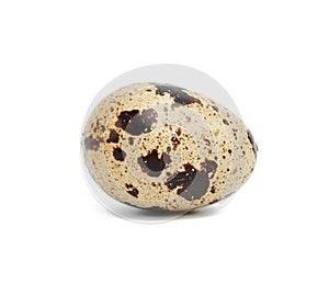 Raw round quail egg isolated on a white background, healthy product