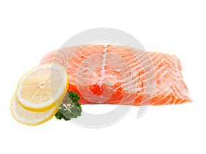 Raw salmon fillet