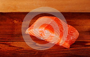 Raw salmon fillet