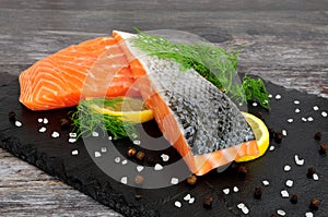 Raw Salmon Fillets