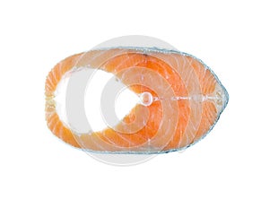 Raw salmon isolated