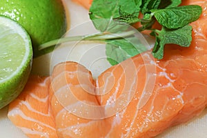 Raw Salmon with Lime and Basil