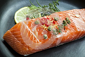 Raw Salmon Steak