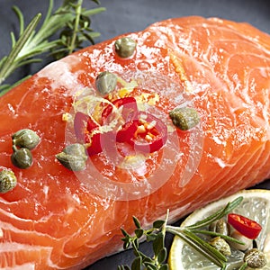 Raw Salmon Steak