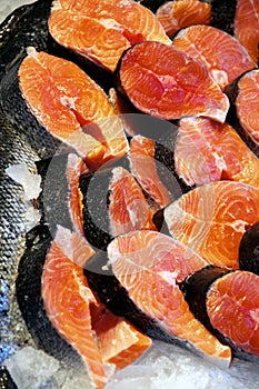 Raw Salmon Steaks