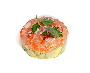 Raw Salmon Tartare, Trout Tartar or Red Fish Tatar