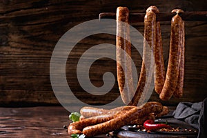 Raw sausages for BBQ