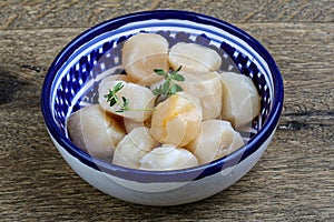 Raw scallops