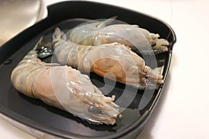 Raw shrimp dish