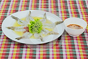 Raw shrimp in fish sauce