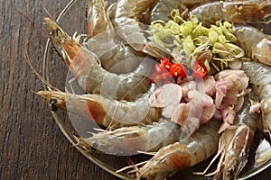 Raw shrimp salad