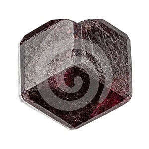 raw single rhodolite crystal isolated on whit photo