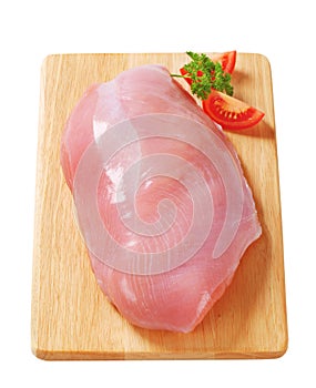 Raw skinless turkey breast