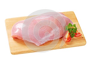 Raw skinless turkey breast