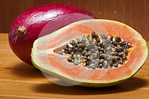 Raw Sliced papaya