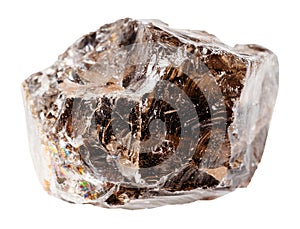 raw smoky quartz mineral isolated on white
