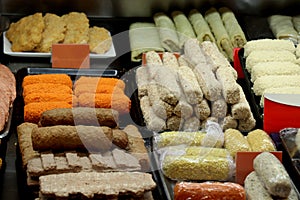 Raw snacks on display