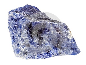 raw sodalite mineral isolated on white