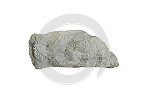 Raw sodium feldspar Na Feldspar rock stone isolated on white background. feldspathic rock, Ceramic industrial.