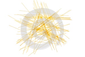 Raw spaghetti, isolated on white