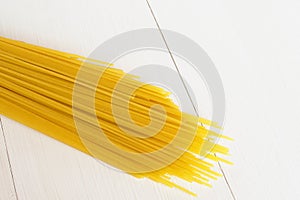 Raw spaghetti on a white background isolated photo