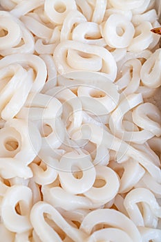 Raw Squid rings thawed