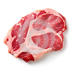 raw steak, isolated on a clean white background.