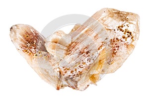 raw stilbite crystals isolated on white